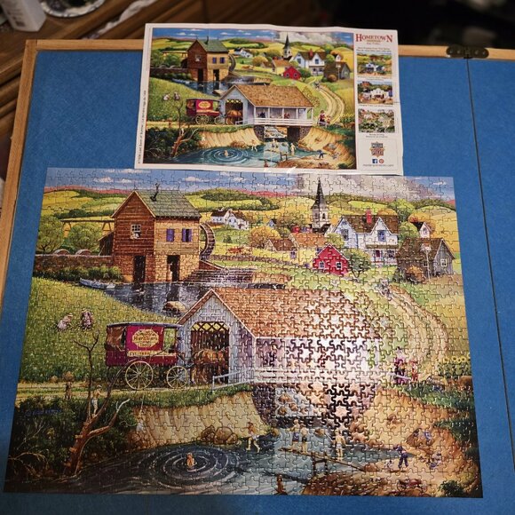 MasterPieces 1000 Piece Jigsaw Puzzle Last Swim of Summer Bob Pettes Poster - Picture 2 of 3